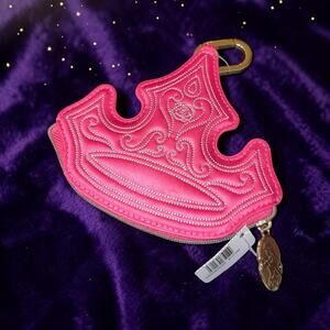 Bath & Body Works Disney Princess Aurora Pink Crown Zipper Coin Purse Bag Charm